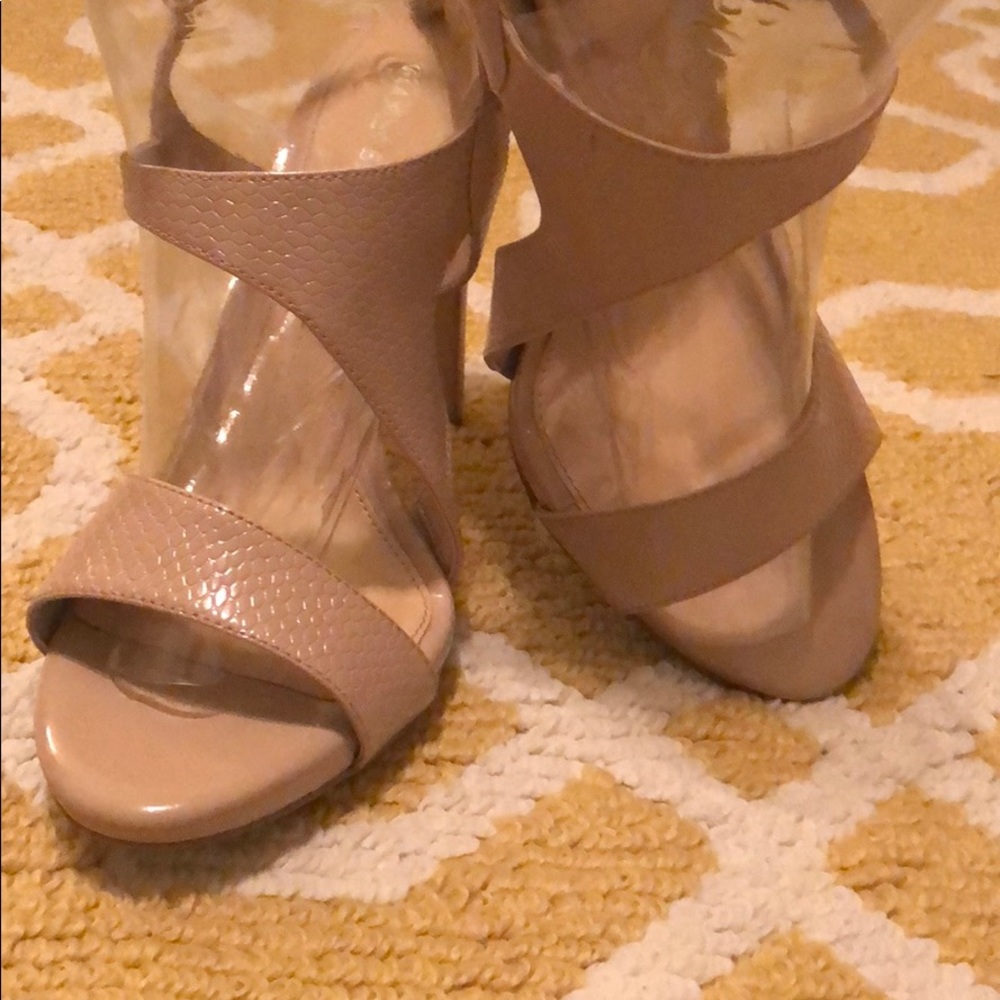 Gianni Bini Patent Leather Nude Heels
